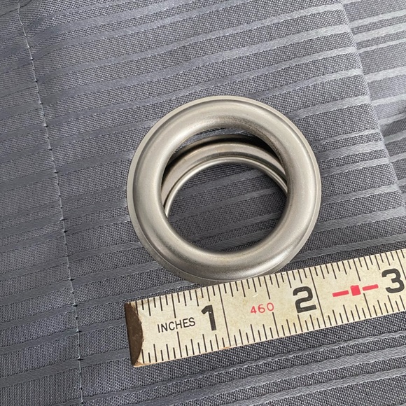 Blackout curtain panel, Silver Grommet, 63” long, 54” wide Gray stripe, Used - Picture 4 of 8